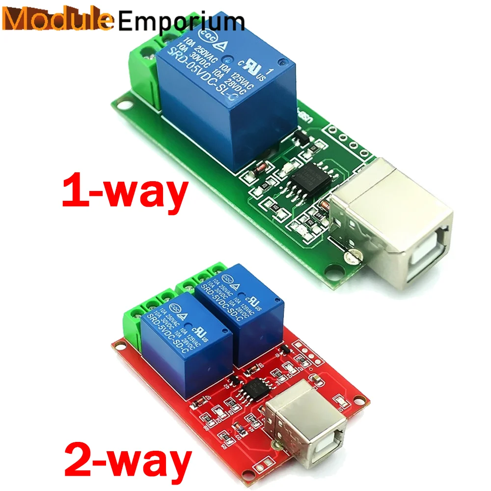 1/2 Way 5V Relay Module Drive-free Usb Control Switch Computer Control Switch PC Intelligent Control Board Module