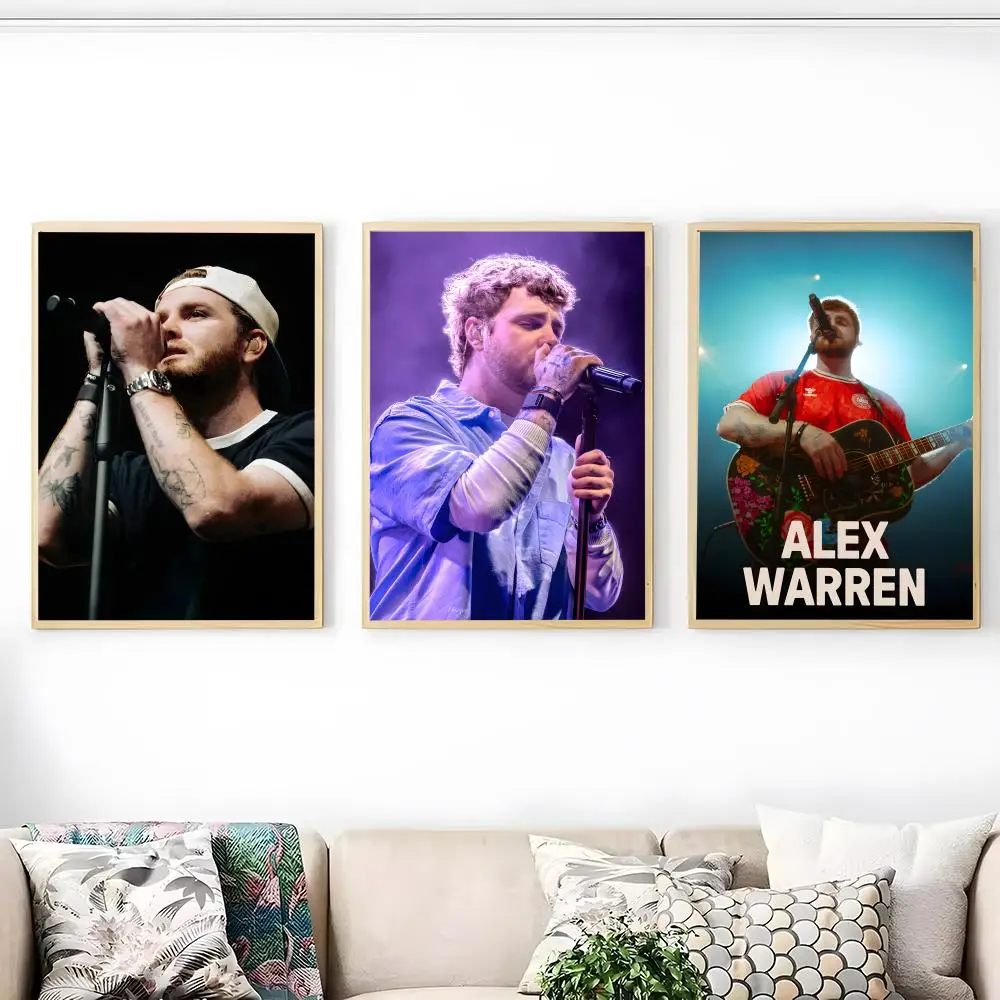 المغني أليكس وارن اللوحة الخط HD طباعة تجعد الحرة جدارية الفن صور لغرفة المعيشة ديكور جدران المنزل قماش
