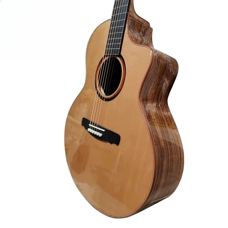 المهنية مستوى رئيسي اليدوية Nomex أعلى مزدوج الأرز أعلى جميع الصلبة الصوتية الغيتار أداة الموسيقى الشعبية