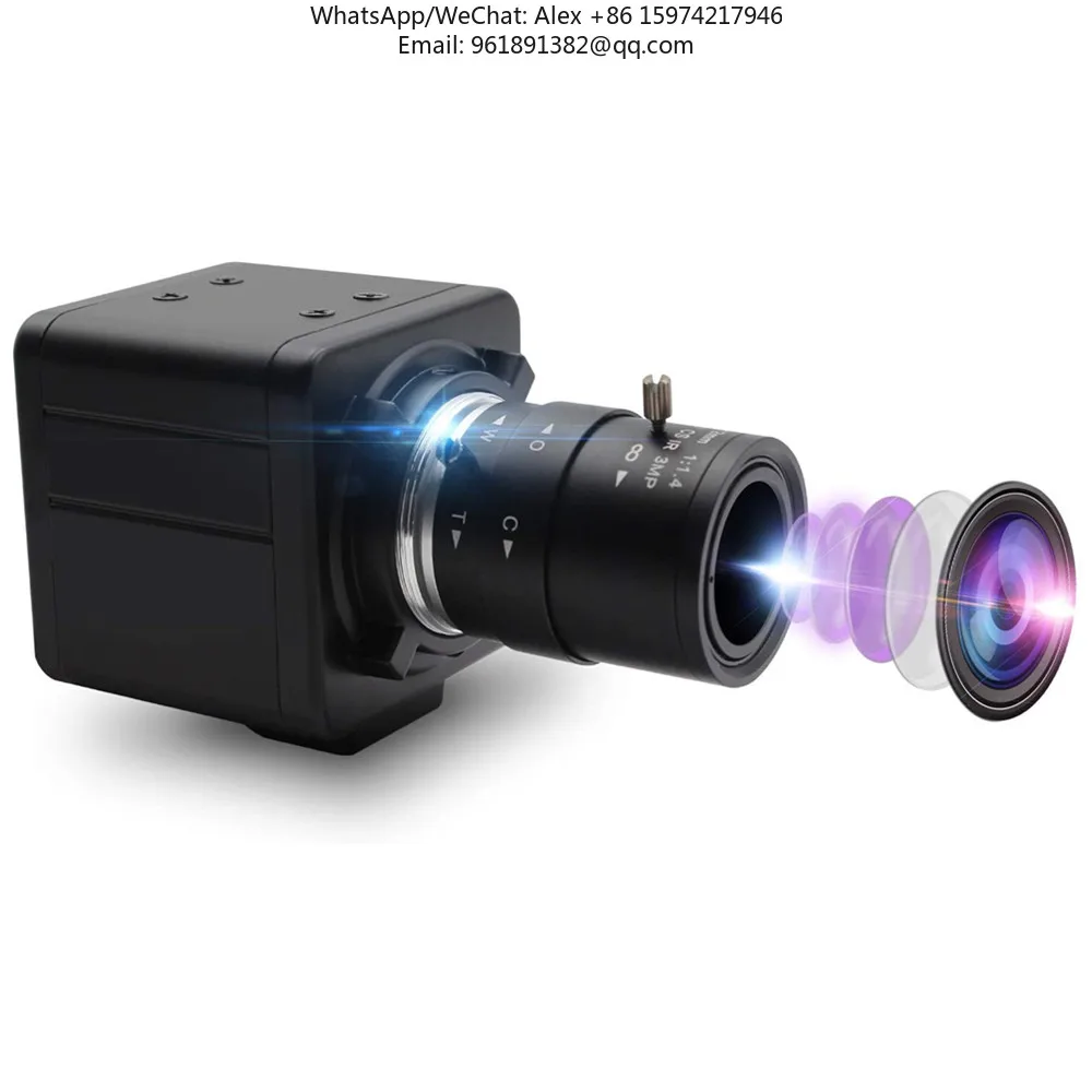 

ELP Industrial Monochrome AR0144 2.8-12mm Varifocal Lens Camera Usb Global Shutter For Biometric Scanning