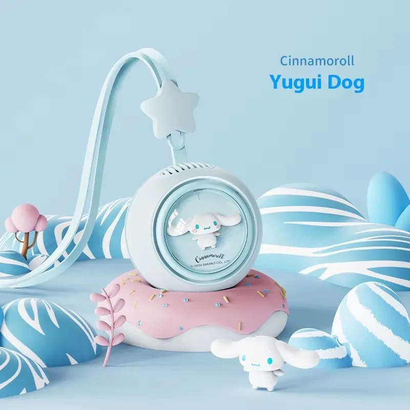 سانريو-مرحبا كيتي مروحة رقبة محمولة معلقة ، تصميم بدون أوراق ، كرتون كورومي ، مروحة صغيرة محمولة باليد ، بوكاكو ، صيف ، جديد ،