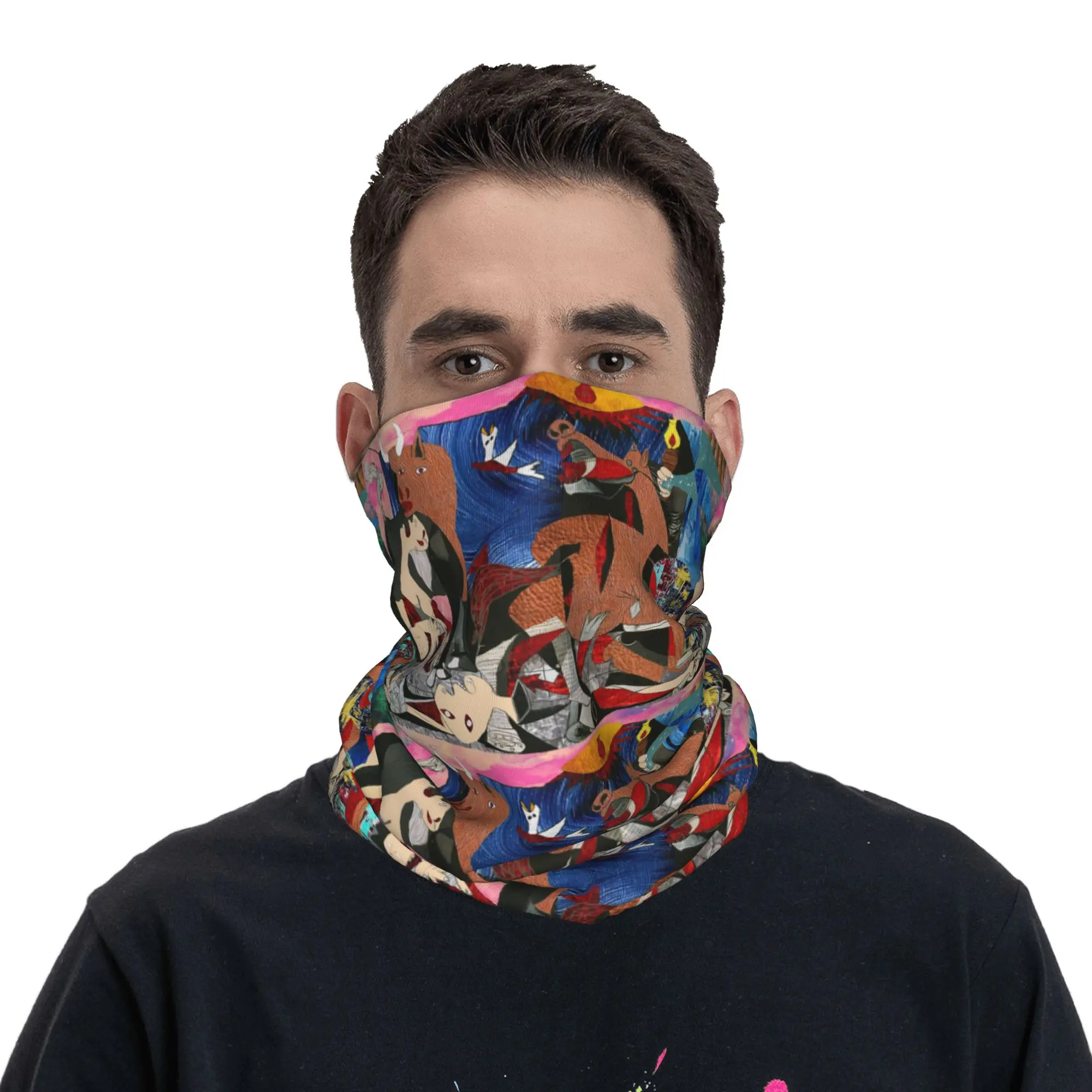 Pablo Picasso Guernica in color Bandana Neck Gaiter Printed Wrap Mask Scarf Headband Riding for Men Women Adult Winter
