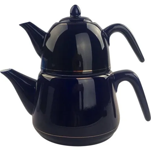 Arow Tdra Navy Blue Gold Porcelain Teapot