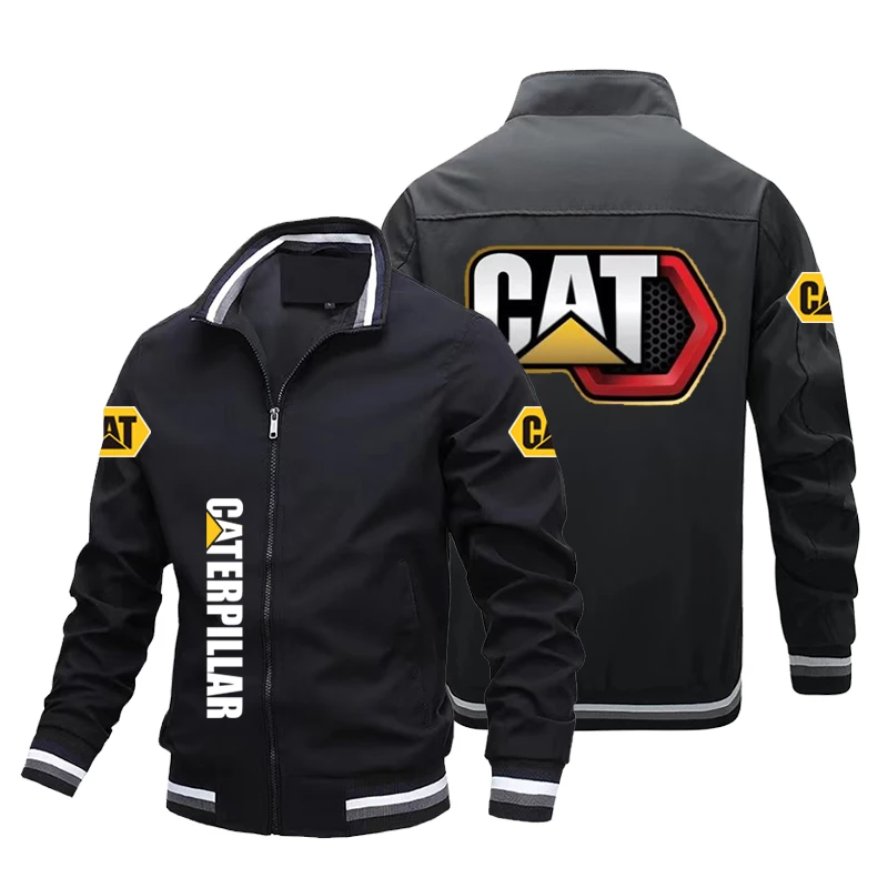 Men\'s stand up collar cardigan jacket, new excavator locomotive model, Harajuku street outdoor daily  jacket, spring and autumn