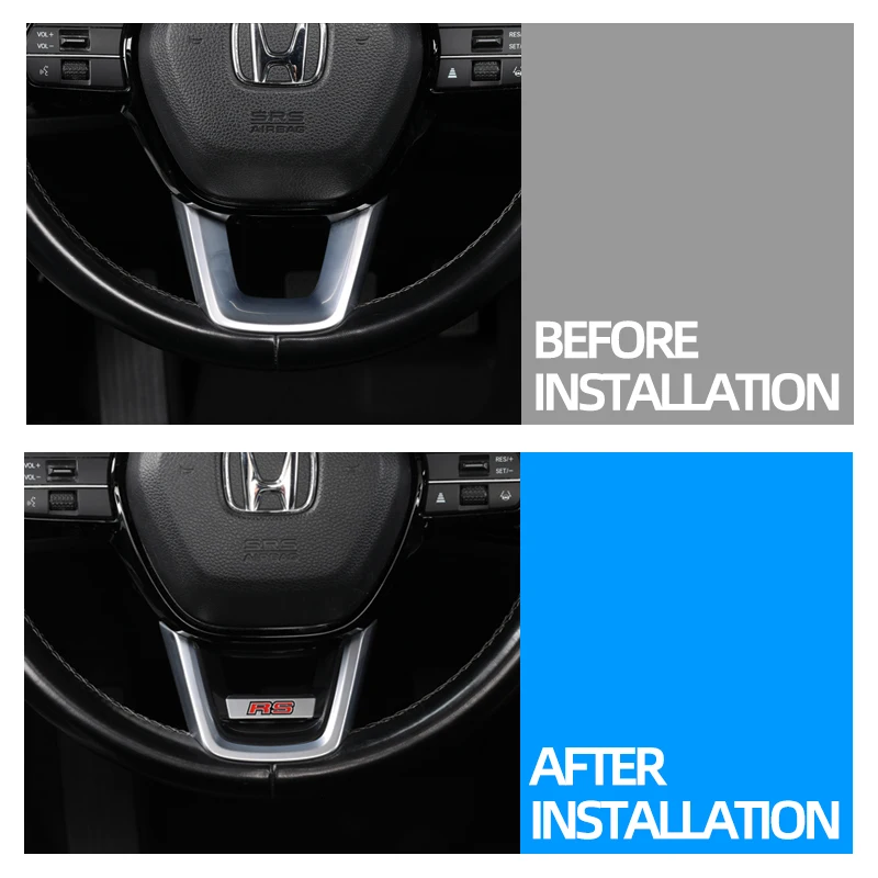 For Honda 2022 2023 2024 2025 11Th CIVIC Steering wheel decorative buckle modification logo RS/TR/MU interior accessories