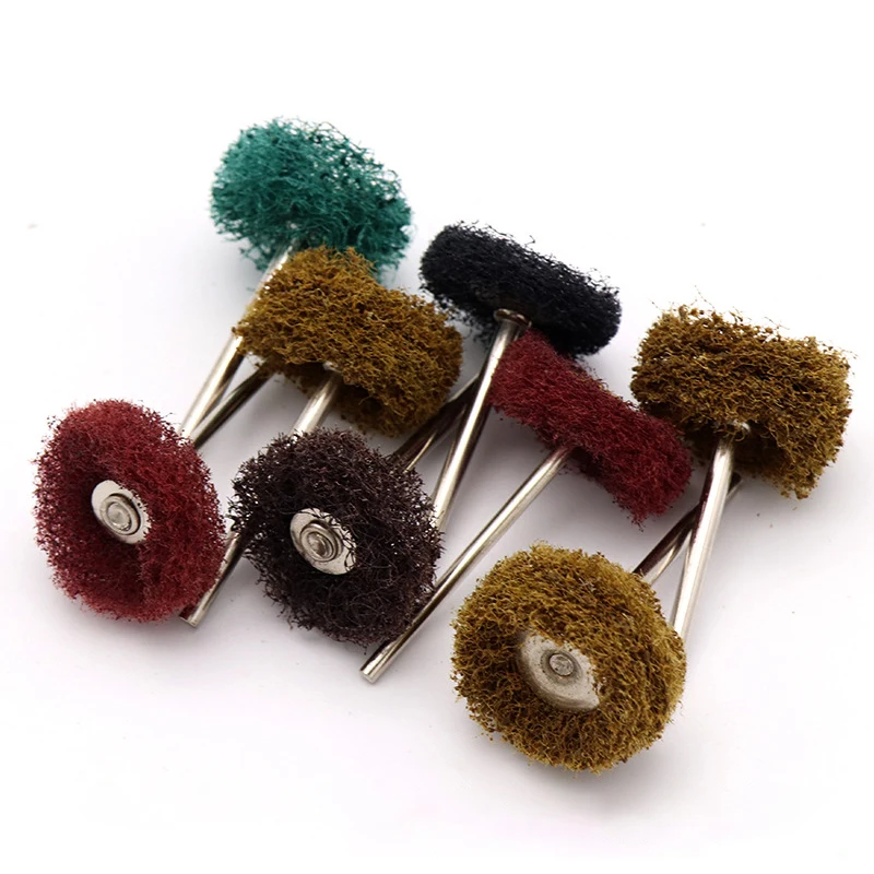 Nylon Buffing Polishing Wheel 3mm Rod,Single Level/Double Decker,Nylon Grinding Head Buffing Scouring Wheel