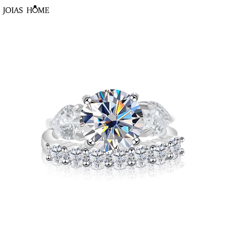 

JH 5,7 карат серебряное кольцо с муассанитом 925 пробы для женщин D цвет блестящий муассанит драгоценный камень обручальное кольцо ювелирные изделия лабораторный бриллиант