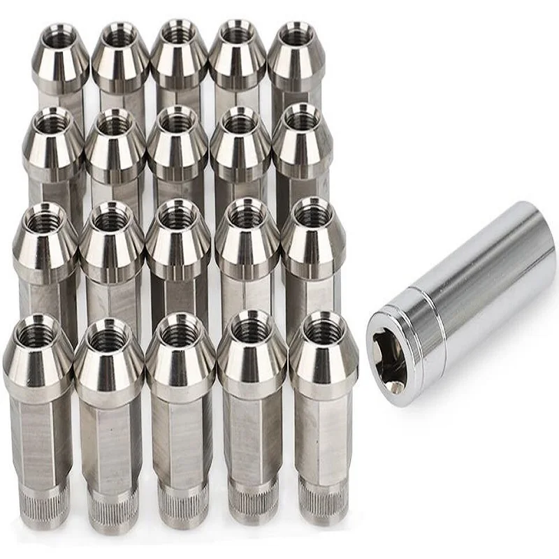 

20PCS Stainless Steel Lug Nuts M12x1.25 M12x1.5 M14x1.5 M14x2 1/2-20 9/16-18 Wheel Nuts Bolts For Mazda KIA Lincoln Suzuk