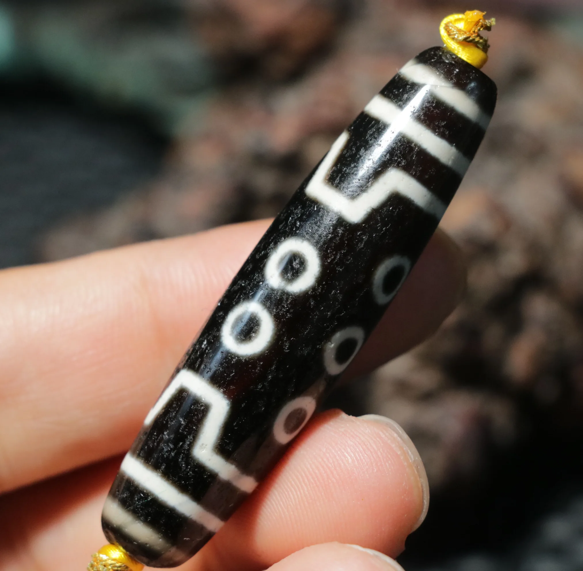 AL Treasure Power Energy Tibetan Old Agate 10 Eyed 4 Stripe Master dZi Bead Amulet Timestown UPD21Asw