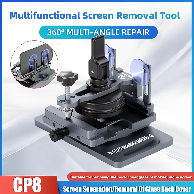 MECHANIC CP8 360 °   Support de démontage d'écran rotatif, antistatique, résistant à la chaleur, pour la réparation des écrans de téléphone et de tablette