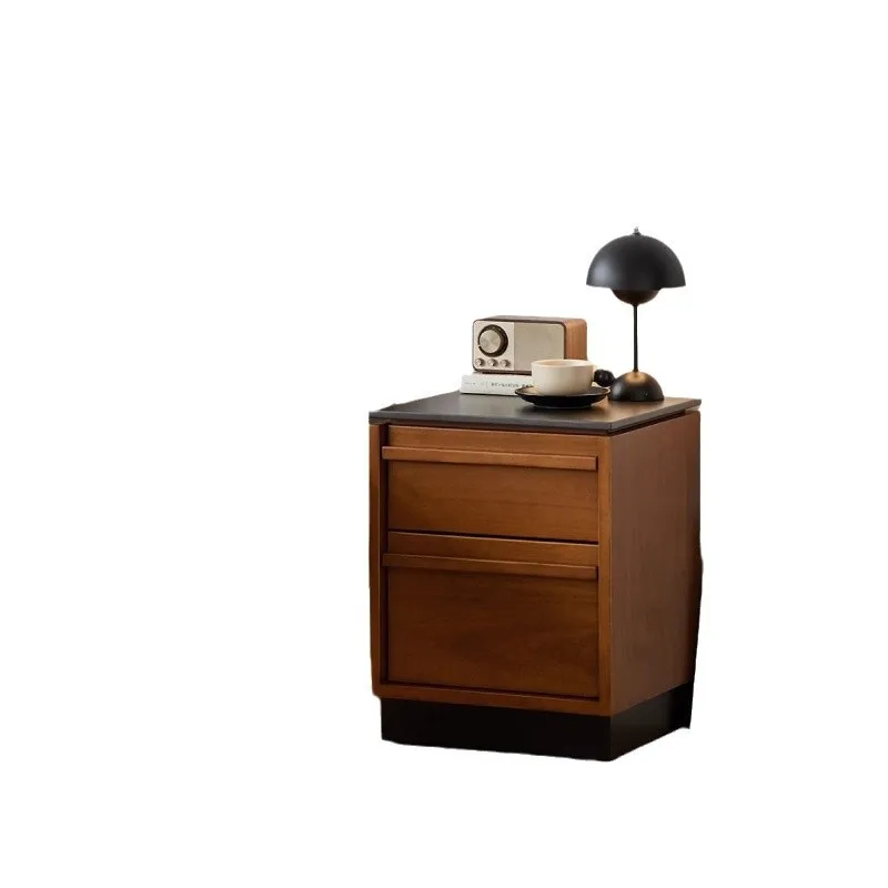 

Retro solid wood drawer storage household storage cabinet, medieval style bedside small cabinet rock