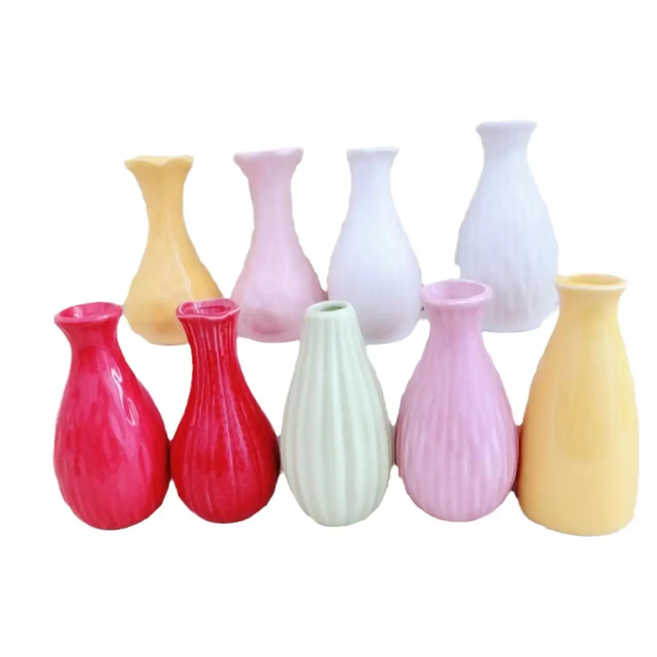 

Mini Ceramic Aromatherapy Bottle Macaron Color Hydroponic Vase Creative Home Decorative Flower Insert Handmade Glaze Finish