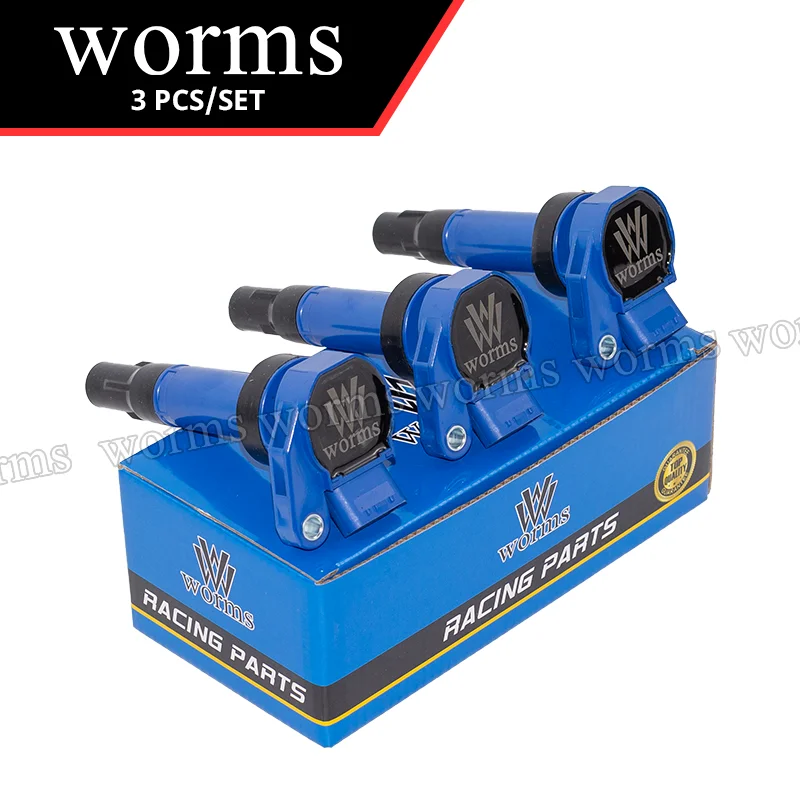 Worms Racing Ignition Coil Pack High Performance 3pcs Set For Toyota Daihatsu Max Mira Gino Move Tanto L150S ใณใคใซ 19070-97207