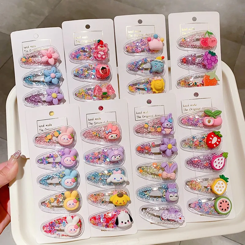 Children's Spring Drifting Sand Hair Clip Cute Baby Bang Fragmented Hair  Clip Headwear Little Girl Hair Card Sweet Accessary