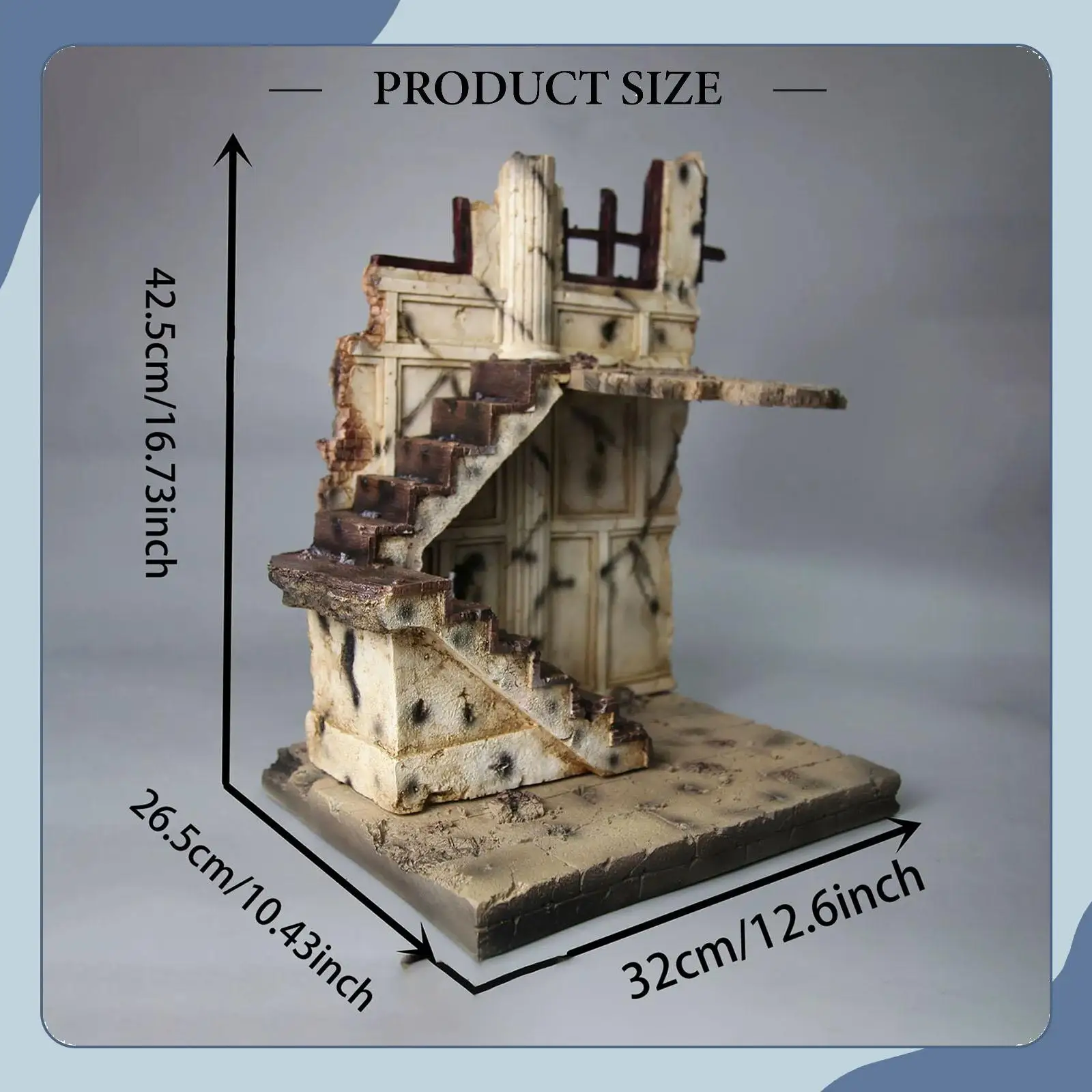

1:12 Building Ruins Model Diorama Accessory Decor Display Sand Table Resin