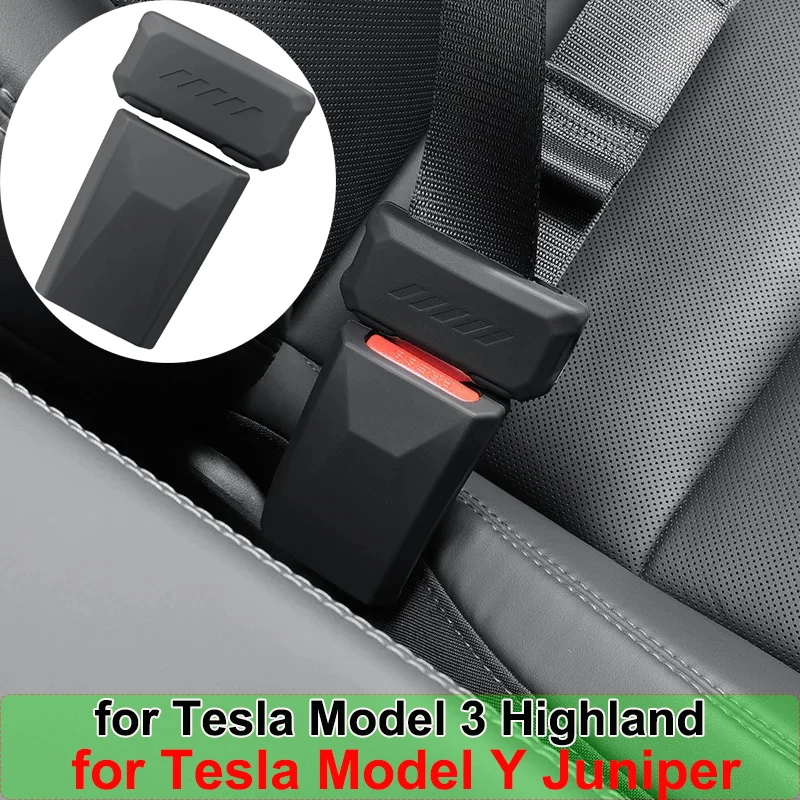 Für Tesla Model Y Juniper L 2025 2026 Sicherheitsgurt-Steckdosenabdeckung Model 3 Highland Kratzfeste Schutz-Silikonhülle Zubehör
