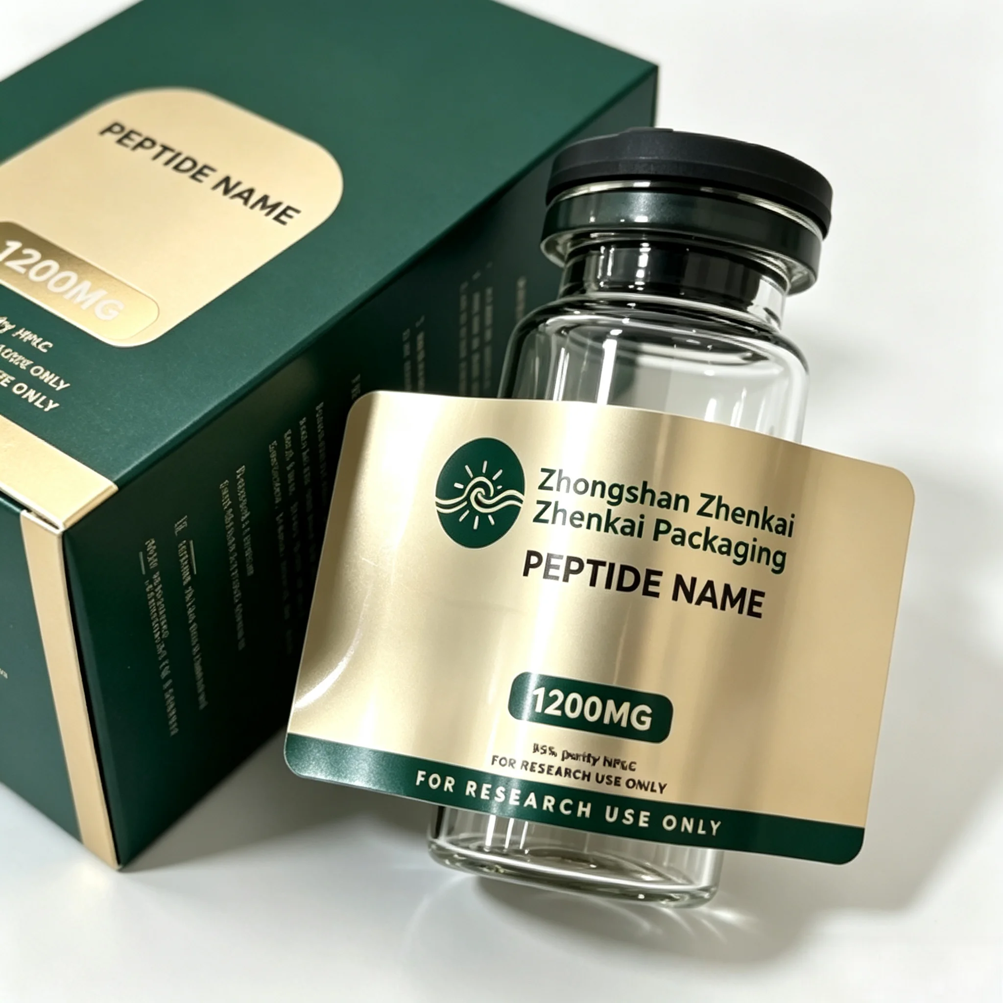 Custom Printed Premium Peptide Label Boxes Waterproof Clear Vinyl Self Adhesive Stickers For 3ml 10ml Facial Beauty Vials