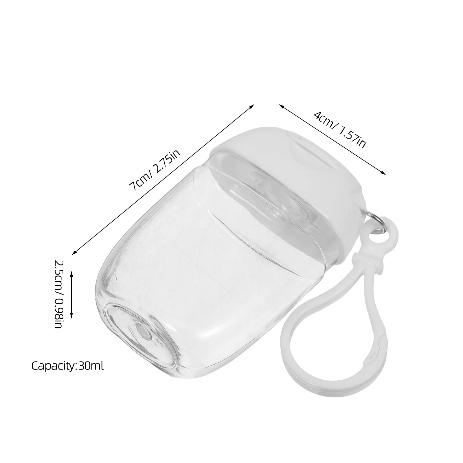 9 Uds botellas de mano vacías 30ml tamaño de viaje recargable llavero a prueba de fugas para champú loción botellas de viaje de maquillaje multiusos