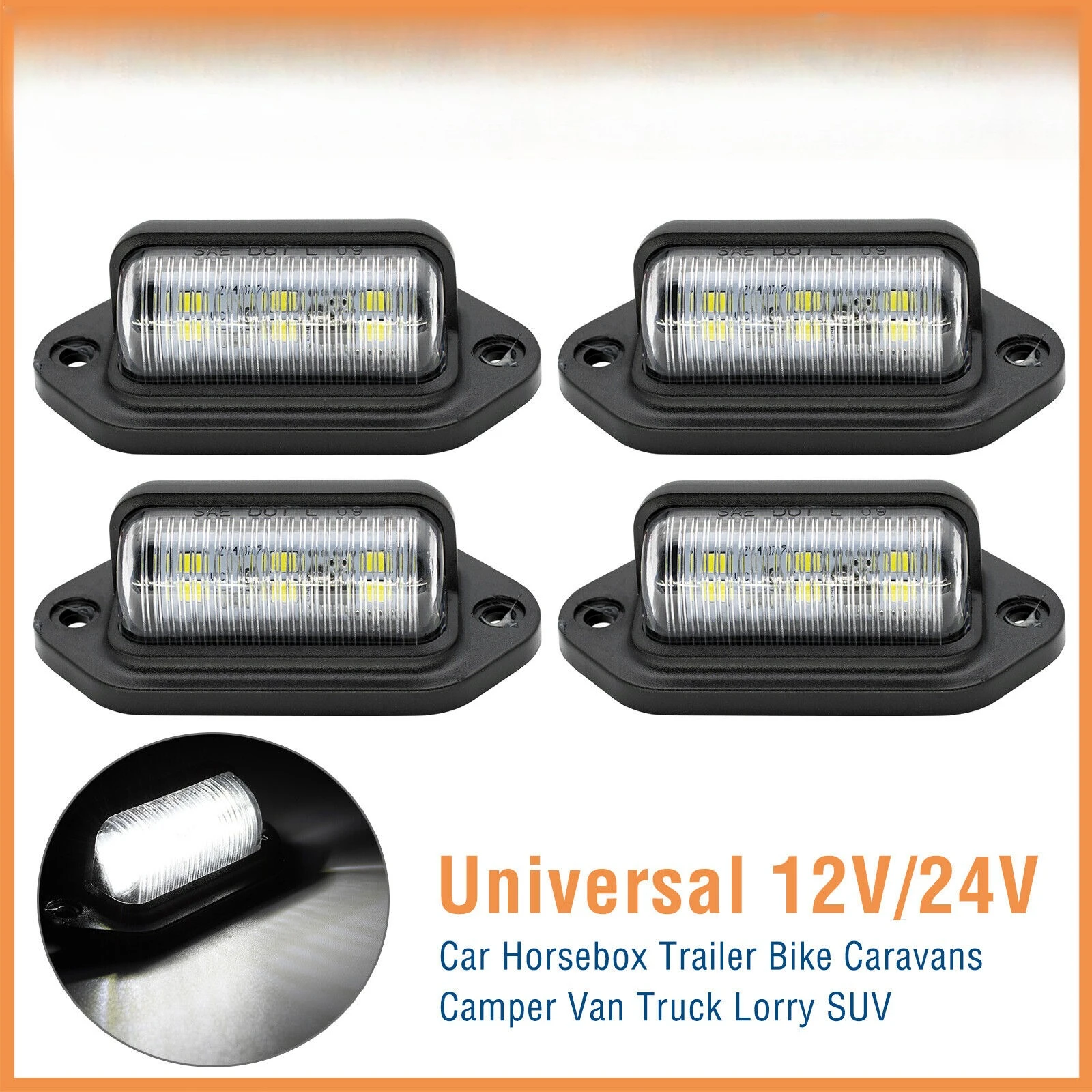 

12-24 В Универсальный грузовик 6 светодиодных фонарей номерного знака автомобиля водонепроницаемые для RV прицепа задний номерной знак белые лампы боковой лампы