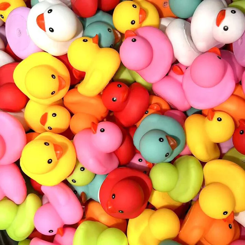 10-100pcs Cute Rubber Ducks in Bulk Assortment Duckies for Jeep Summer Beach Pool Activity Carnival Holiday Party Favor