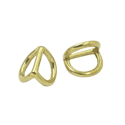 1x Brass Double D Ring Side Clip Clasp 17mm Bag Buckle Chain Connector Webbing Hanger Hook DIY Hardware Accessories