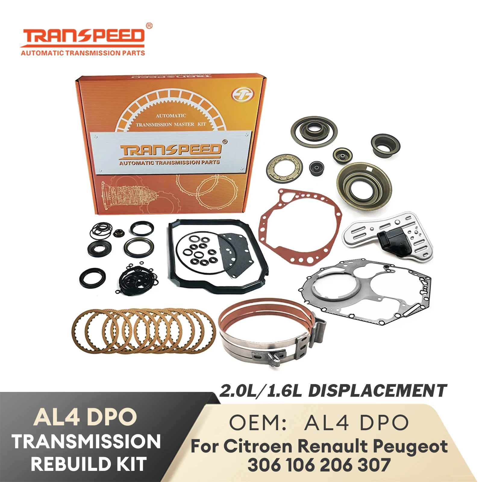 TRANSPEED AL4 DPO transmisión automática Master reconstrucción Kit principal banda de freno pistón para Citroen Renault Peugeot 306 106 206 307