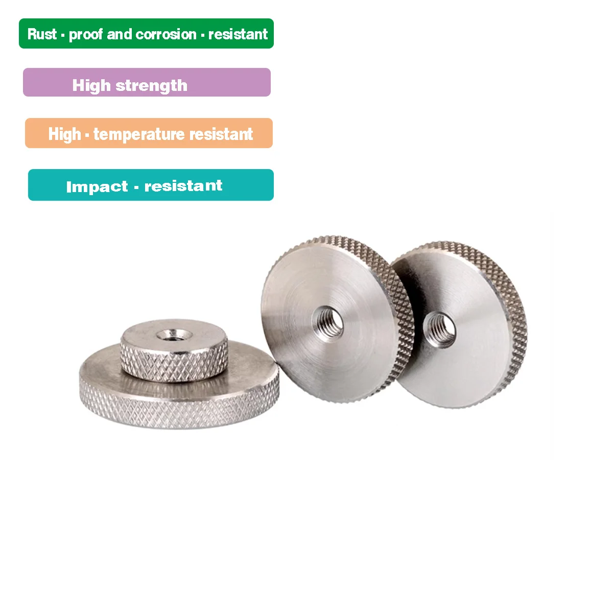 

M3 M4 M5 M6 M8 M10 M12 Knurled Thumb Nuts 304 Stainless Steel Flat Head Hand Screw Knurled Round Nut Hardware Fasteners