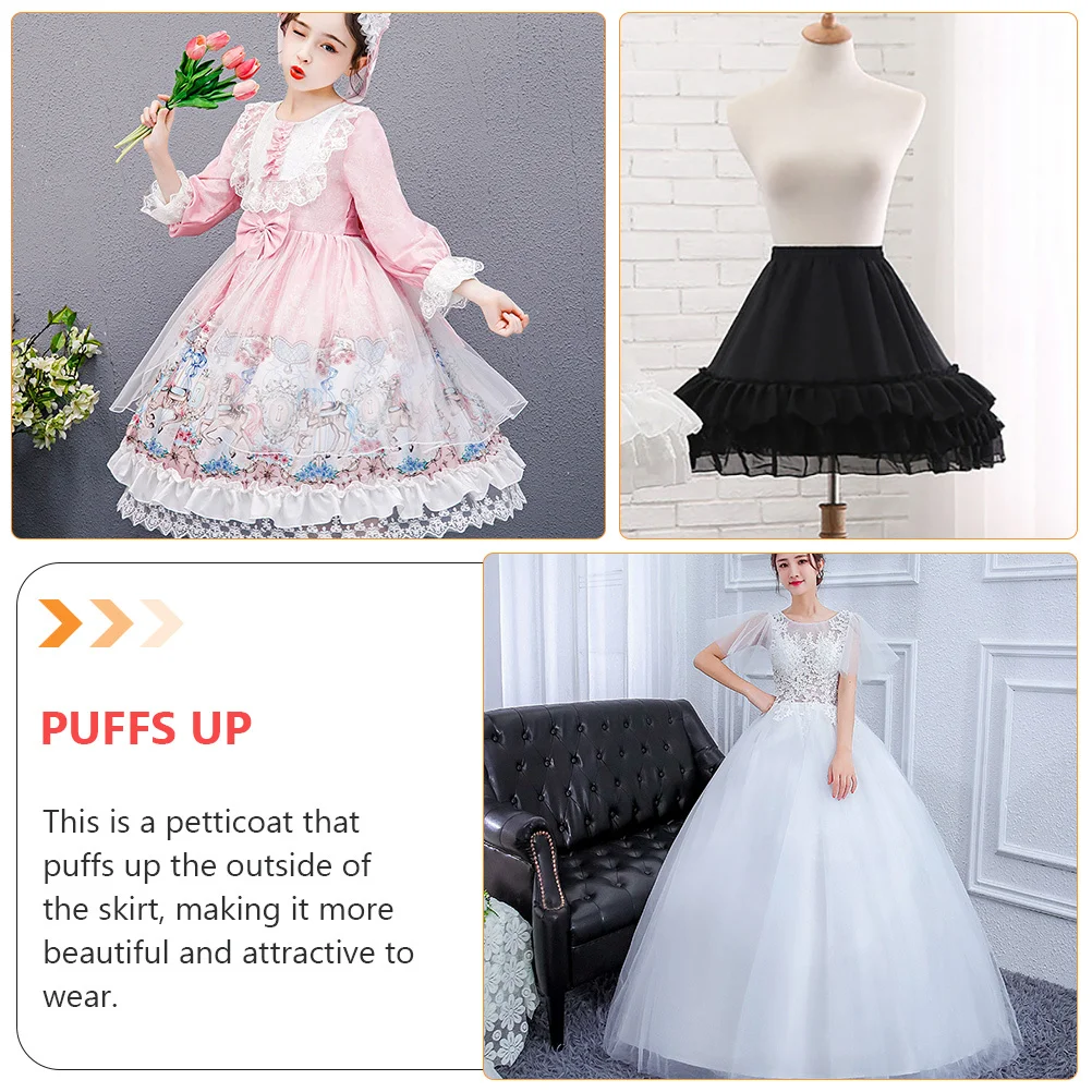 

1pc Fishbone Petticoat Fashion Bubble Skirt Tutu Underskirt Gauze Tulle Layered Dress 45Cm Wedding Lolita Skirt Accessory
