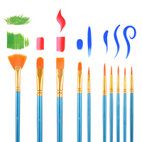 10 Pieces Face Paint Brush Set Professional  Brush For Face Painting Watercolor Acrylic Oil Painting Nail Art