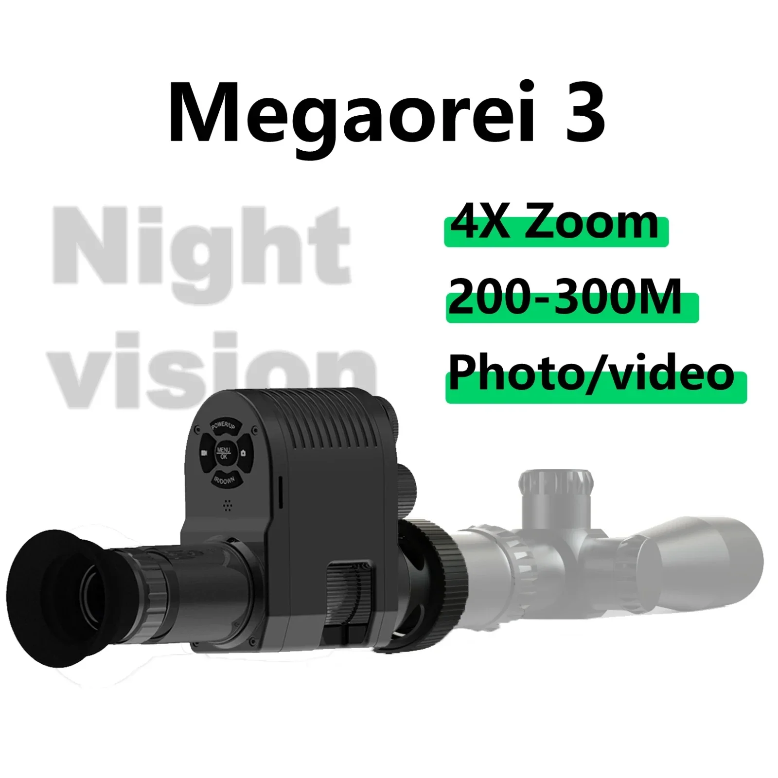 

Integrated Design Megaorei 3 Night Vision Scope for Rifle Optical Sight Telescope Hunting Camera Can Take Photo and Video