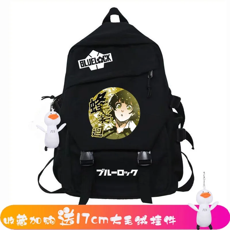 29x12x42cm Black White Blue, Blue Lock, Student Kids Teens School Bags, Large Capacity Mochilas Anime Backpacks For Girls Boys