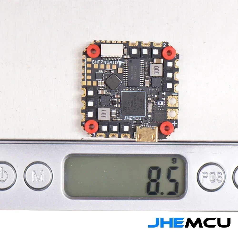 JHEMCU GHF745AIO F745 وحدة تحكم في الطيران - MPU6000، BLHELI32 40A/50A 4in1 ESC |   25.5 × 25.5 ملم، 3-6 ثانية لطائرات بدون طيار FPV Freestyle