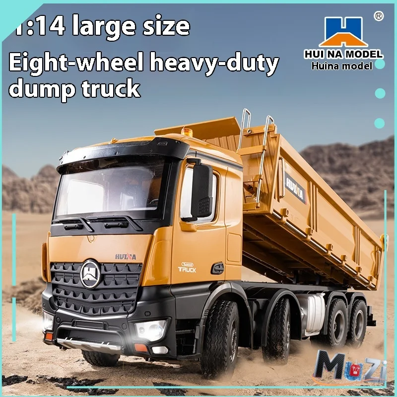 

Huina 1536 масштаб 1/14, полусплавный самосвал, инженерный автомобиль с дистанционным управлением, со звуком и светом, восьмиколесная игрушка в подарок