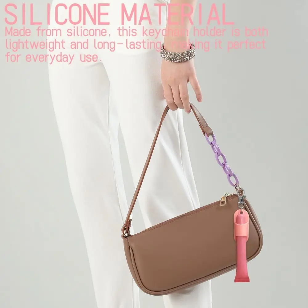 

Портативный силиконовый ремешок-держатель для ручек, анти-потерянный однотонный зажим для ручки, многофункциональный держатель для бальзама для губ, брелок