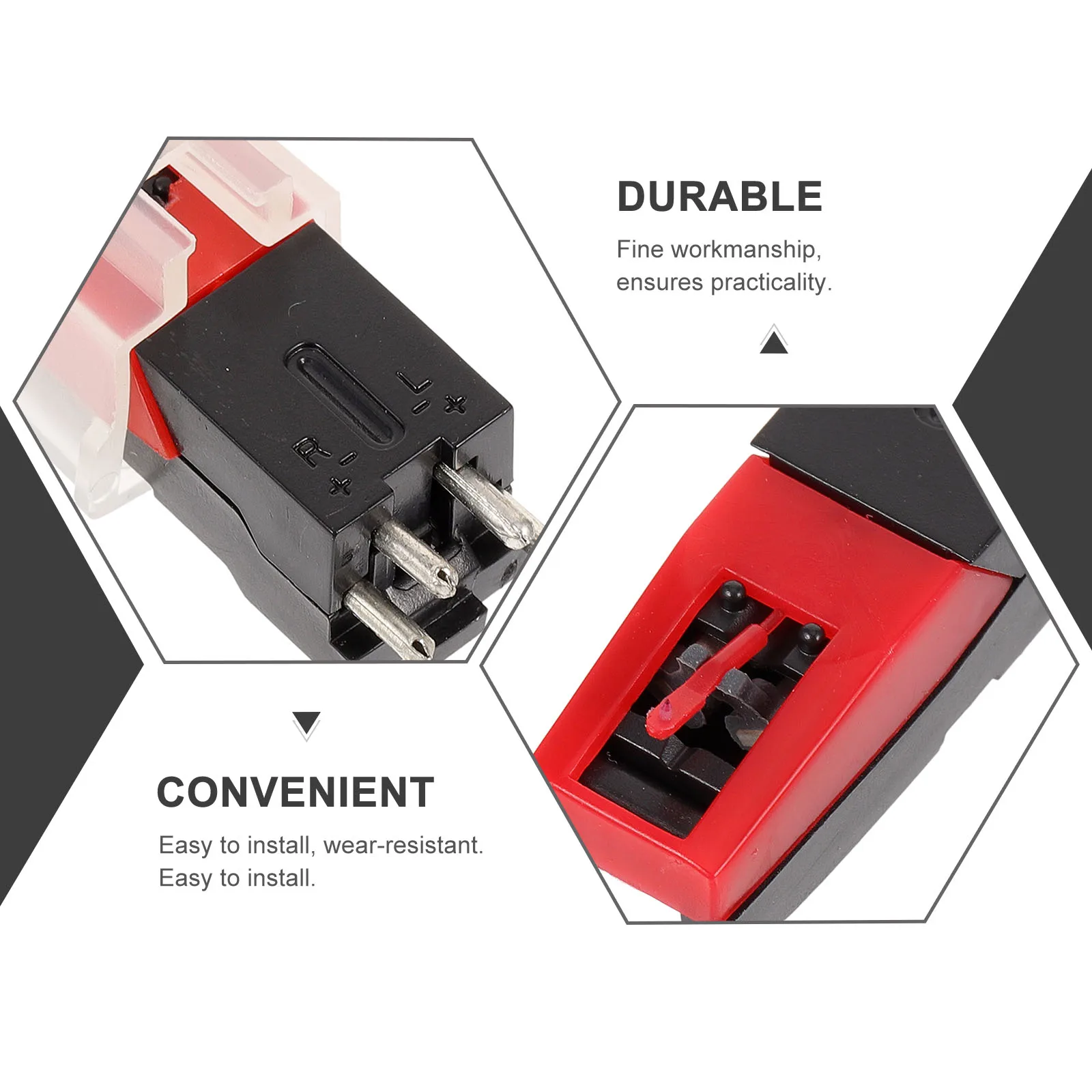 

2Pcs Stylus Attachment Vinyl Record Players Piezoelectric Stylus Easy to Replace No Tools Required Record Player Pickup