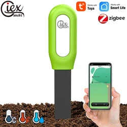 WiFi & Zigbee Capacitive Soil Moisture Sensor, Plant moisture meter Temperature Tester Compatible with TUYA