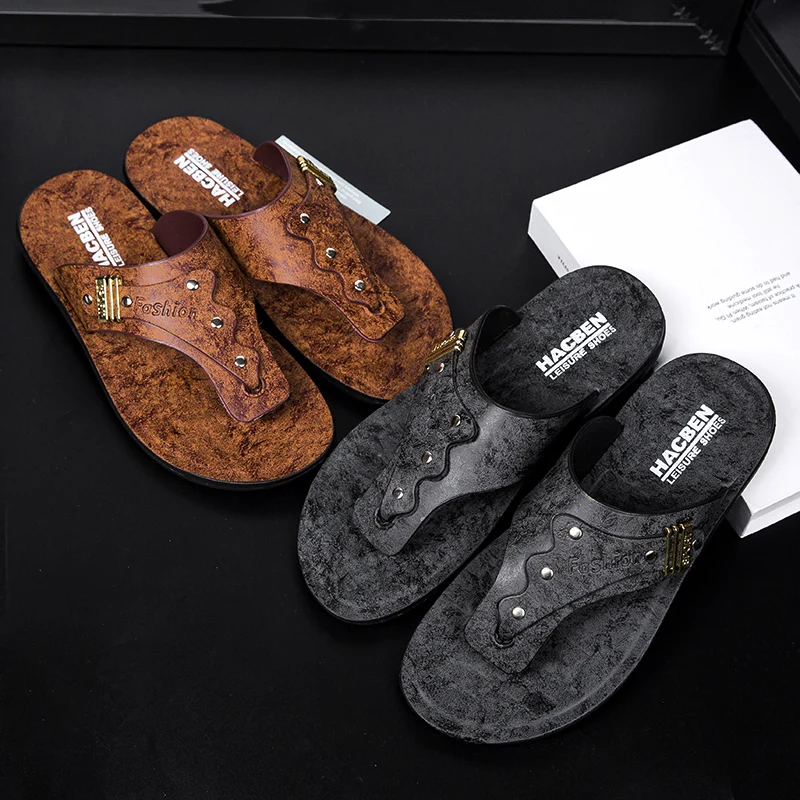 

Men's Sandals Wholesale Summer new Soft soled Anti slip Beach Shoes Male Large New flip-flops Casual Outwear Sandals for Men