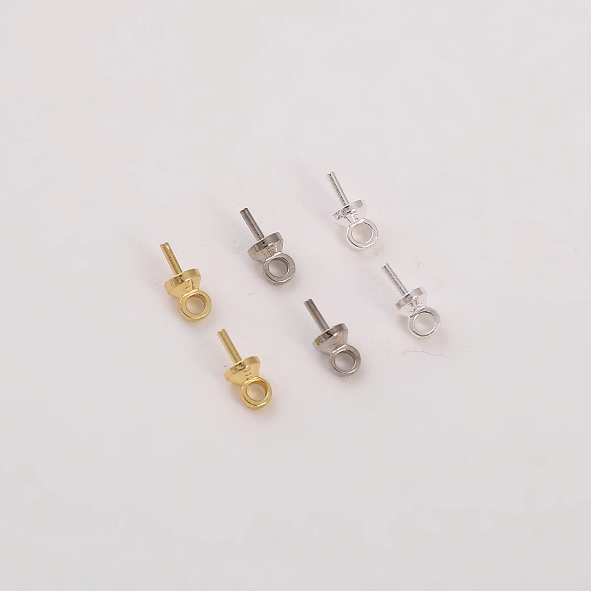 Mini Parafuso Olho Pinos para Pérola Beads, Banhado a Ouro 14K, Ganchos Roscados, Ilhós Fechos, DIY Pulseira Fazer Jóias