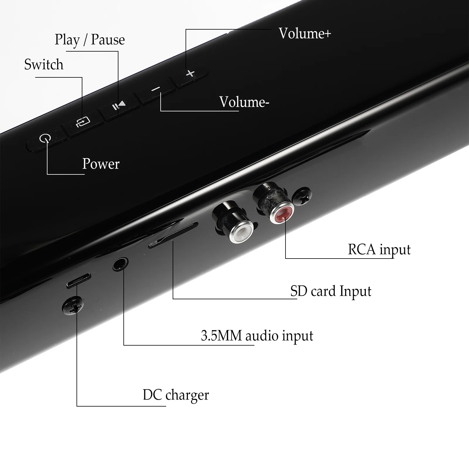 

Speaker Wireless Soundbar For Stereo Audio Portable 4.2 Music Player Minimalist Design Flat Screen Compatible