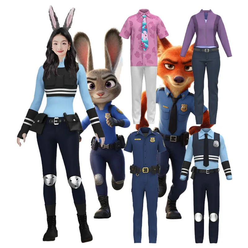 Disfraz de oficial de policía Zootopia 2 Judy Hopps Rabbit, disfraz oficial de Halloween para mujer, disfraz de convención de Anime 2025