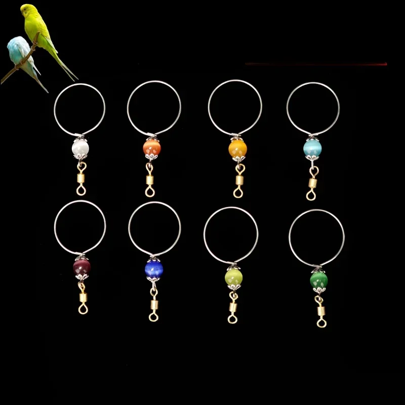 Parrot Neck Rings Stainless Steel Material Cockatiel Budgerigar Peony Parrot Bird Chain Walking Flying Training Neck Ring Foot