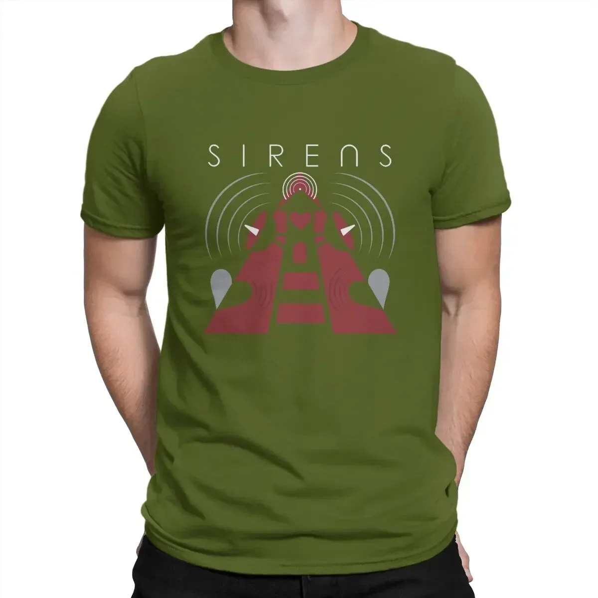 Camisetas de algodón informales de Sirens Rock para hombres, camiseta de banda de manga corta, ropa de cuello redondo, 4XL, 5XL, harajuku