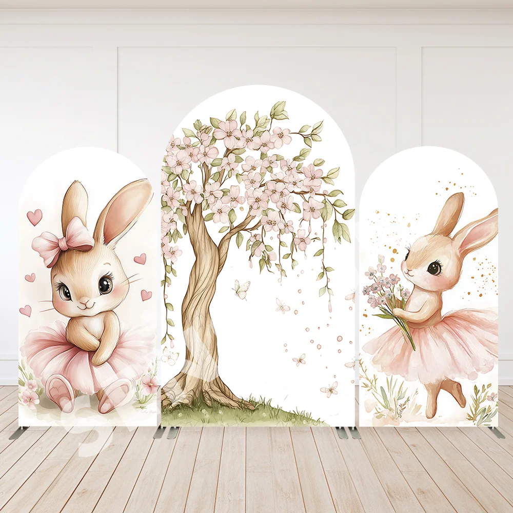 Décor mural arche Lapin Ballerine Adorable pour Anniversaire Thème Ballet, Baby Shower, Fête de Gâteau Fille, Décoration Mur Photo