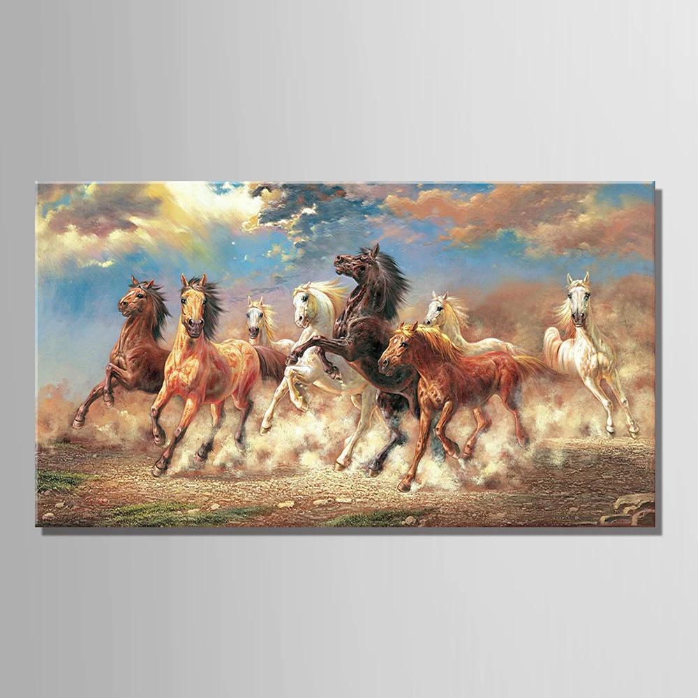 8 Running Horse Animal Modern Printed Oil Painting On Canvas,Cotton Wall Paintings Picture For Living Room Wall Art,Wall Decor