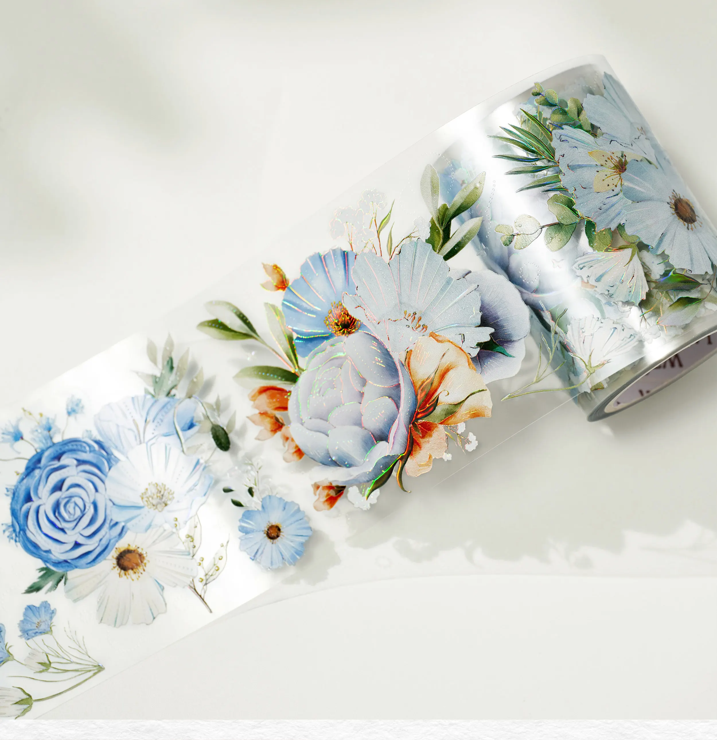 WT Peony, Flower Design Journal Washi Pet Tape Die Cut Red Floral Versatile view 4