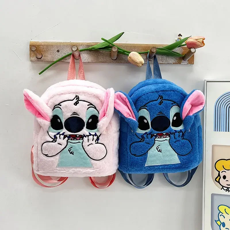 

Disney New Stitch Plush Backpack Cartoon Fashion 3D Mini Women's Backpack Large Capacity Cute Children's Schoolbag High Quality