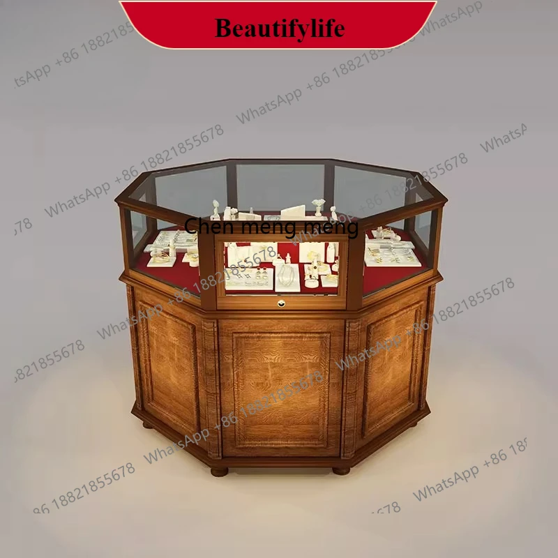

G153 Retro Nakajima Cabinet Display Storage Display Locker Glass Jewelry Medieval Bucket Cabinet