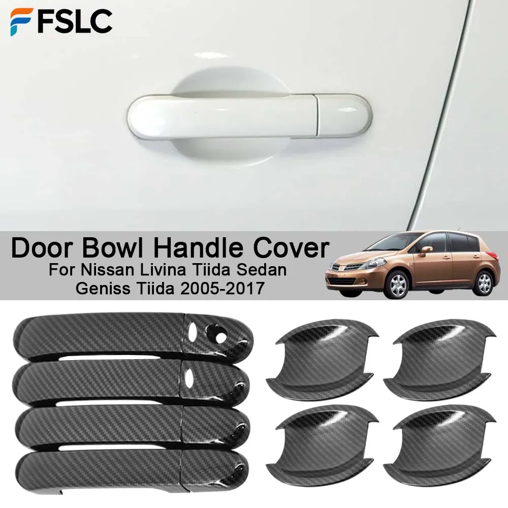 

Car Decoration Door Bowl Handle Cover For Nissan Livina Tiida Sedan Geniss Tiida 2005-2017 Cars Accessories Upgrade