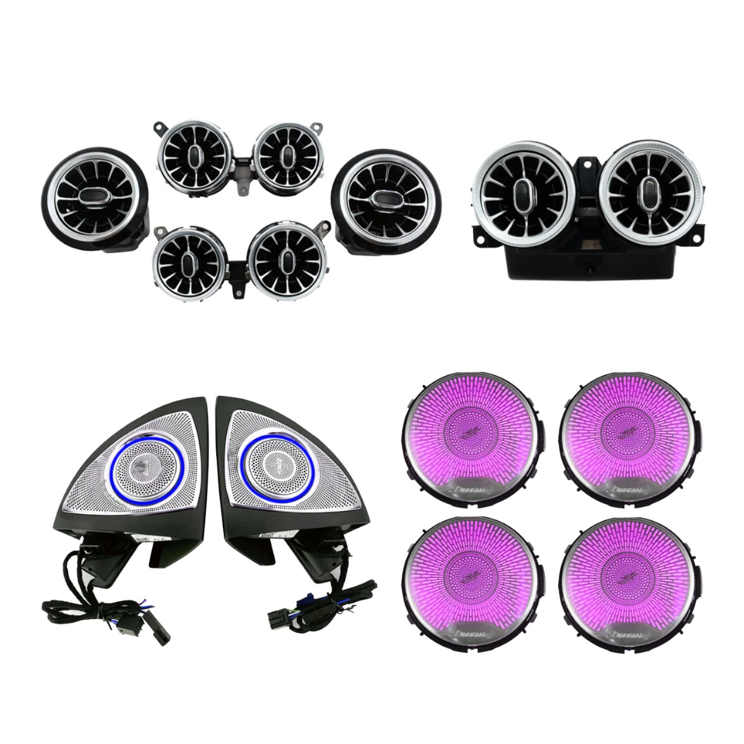 

Upgrade Ambient Light For Mercedes-Benz E-Class 2016-2022 Accessories LED Air Vent Door Speaker Cover Tweeter 12V