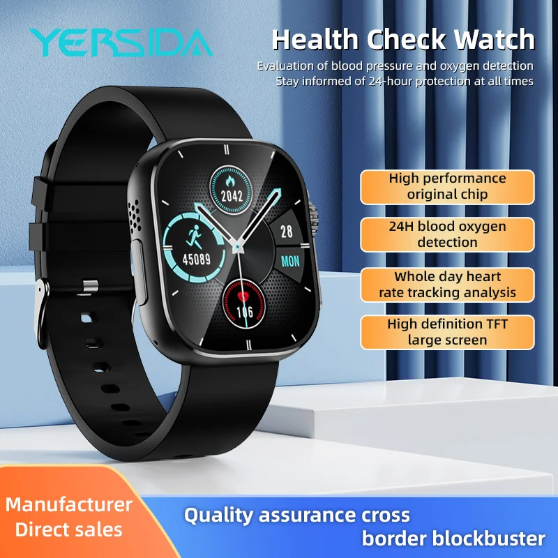 

YERSIDA MS1 Smart Watch Bluetooth Call Heart Rate Sleep Blood Oxygen Monitoring Breathing Training Multi Sport Modes Smartwatch